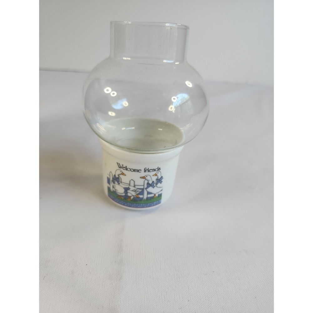 Vintage Emson Tiny Brights Mini Porcelain Hurricane Lamps Candle Not Included